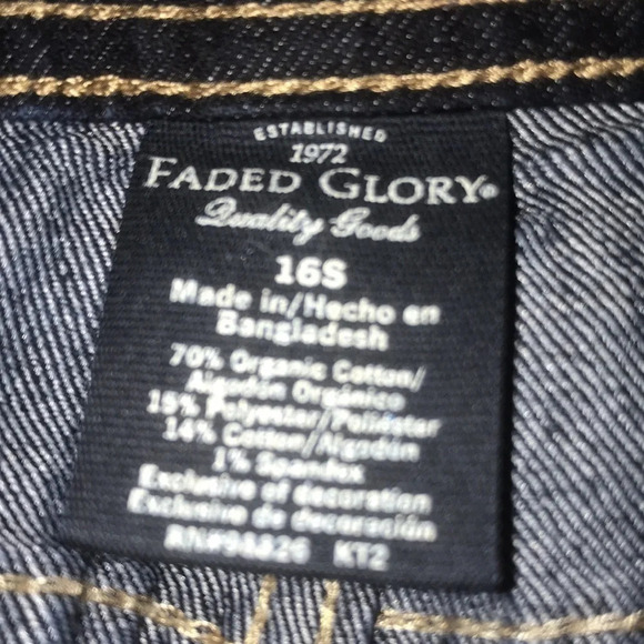 FADED GLORY dark blue skinny jeans organic cotton NEW size 16S - Picture 3 of 6